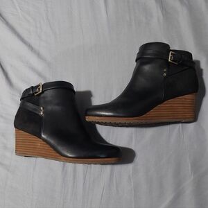 Dr Scholls Black Wedge Ankle Boots